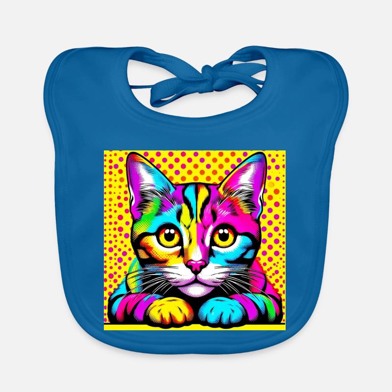Katze Pop Art Baby Bio-Lätzchen