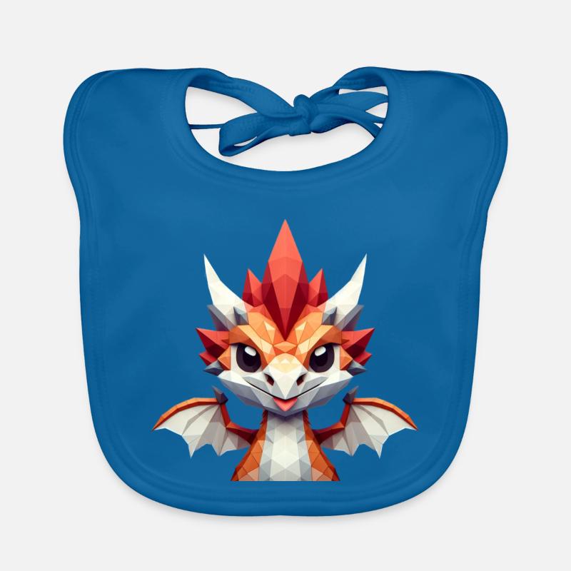 A small dragon in polygon style Organic Baby Bibs