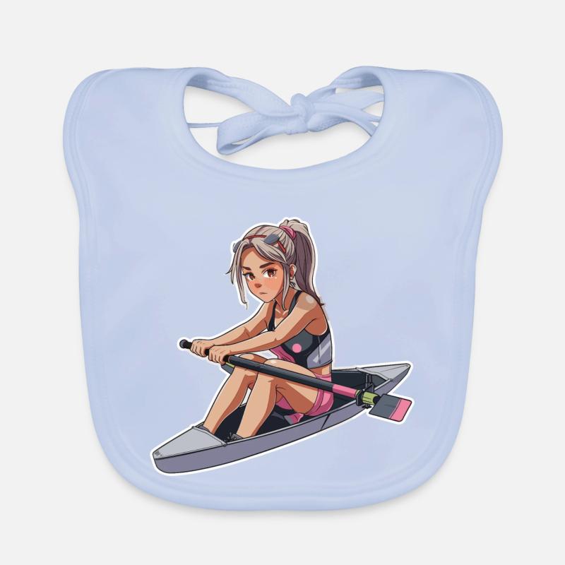 Ruderer Mädchen Grafik Baby Bio-Lätzchen