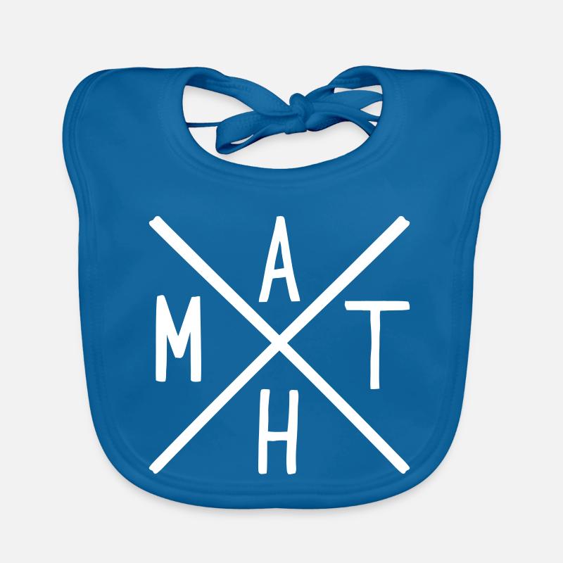 Mathématiques - Bavoir bio Bébé - bleu paon