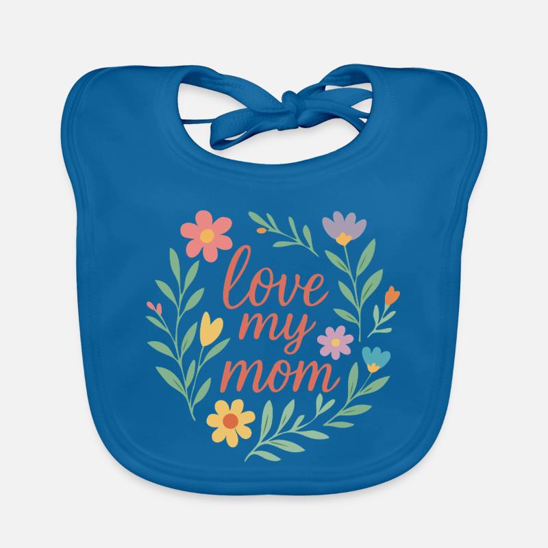 Liebe meine Mutter - Baby Bio-Lätzchen - Pfauenblau
