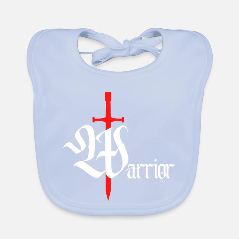 Design de guerrier gothique avec texte blanc épée Bavoir bio Bébé