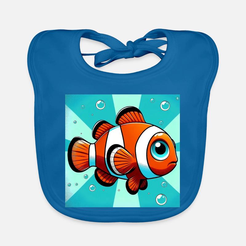 Clownfisch - Baby Bio-Lätzchen - Pfauenblau