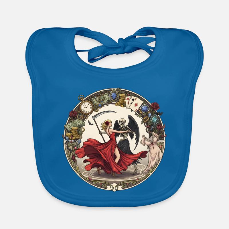 Red dance with time and death Organic Baby Bibs
