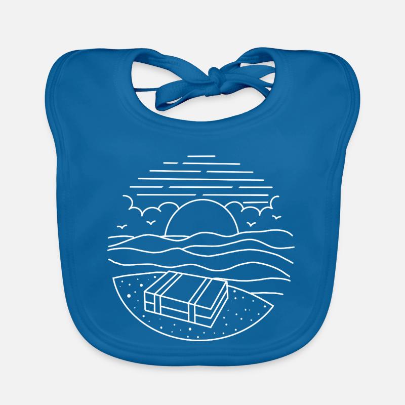 Suitcase Beach Vacation Organic Baby Bibs
