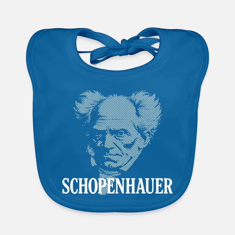 Schopenhauer Halftone Portrait Organic Baby Bibs