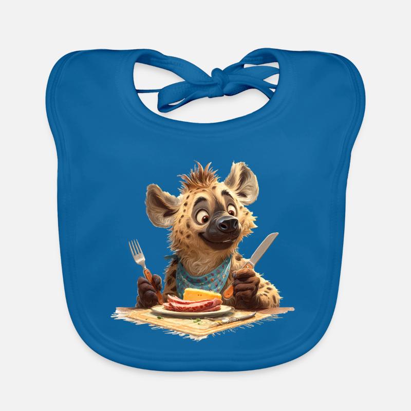Hungry hyena at the table Organic Baby Bibs