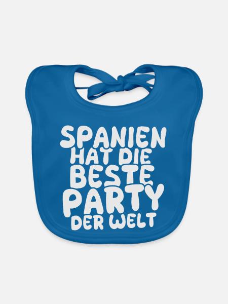 Geschenk für Spanien - Baby Bio-Lätzchen - Pfauenblau
