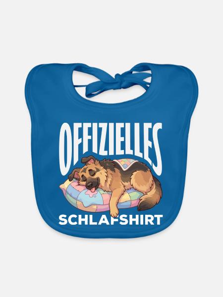 Deutscher Schäferhund - Baby Bio-Lätzchen - Pfauenblau - Vorne