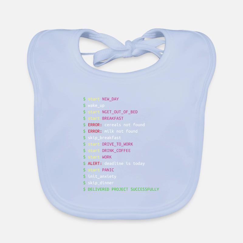 Day in the Life of a Programmer | Coding Geek Gift Organic Baby Bibs