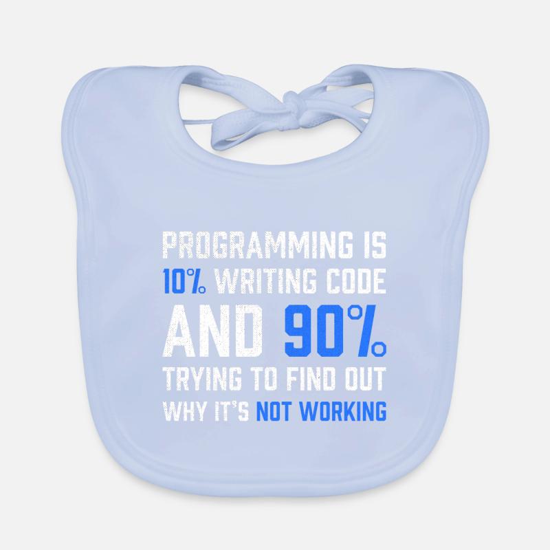 Programmeur-cadeau "La programmation, c'est l'écriture de code à 10%" Bavoir bio Bébé