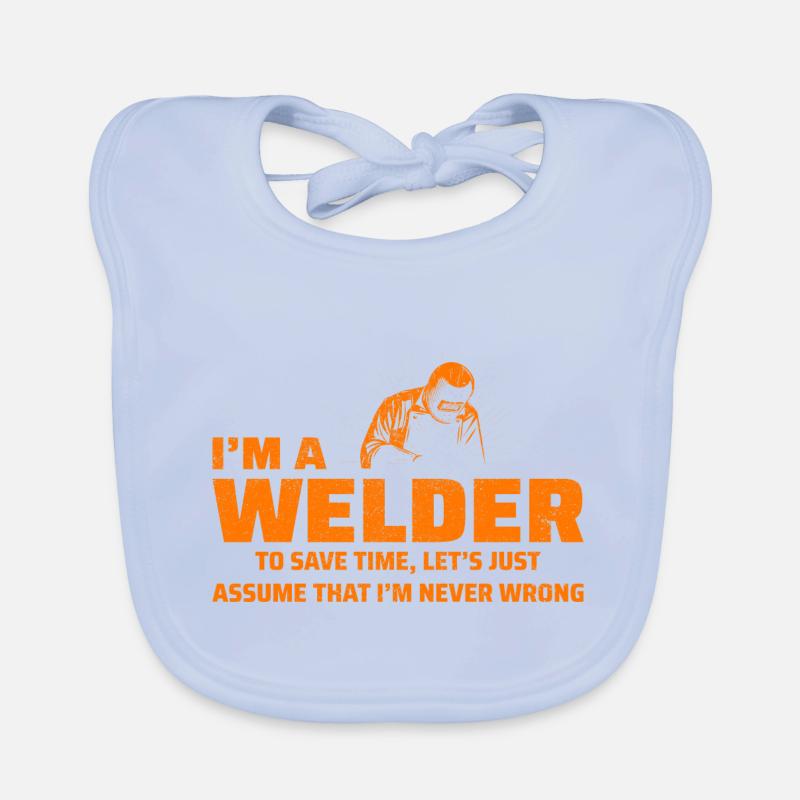 Welding Welder Metal Construction Ironworker Organic Baby Bibs