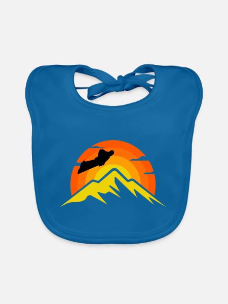 Wingsuit fliegen Base Jumping Skydiving Retro - Baby Bio-Lätzchen - Pfauenblau - Vorne