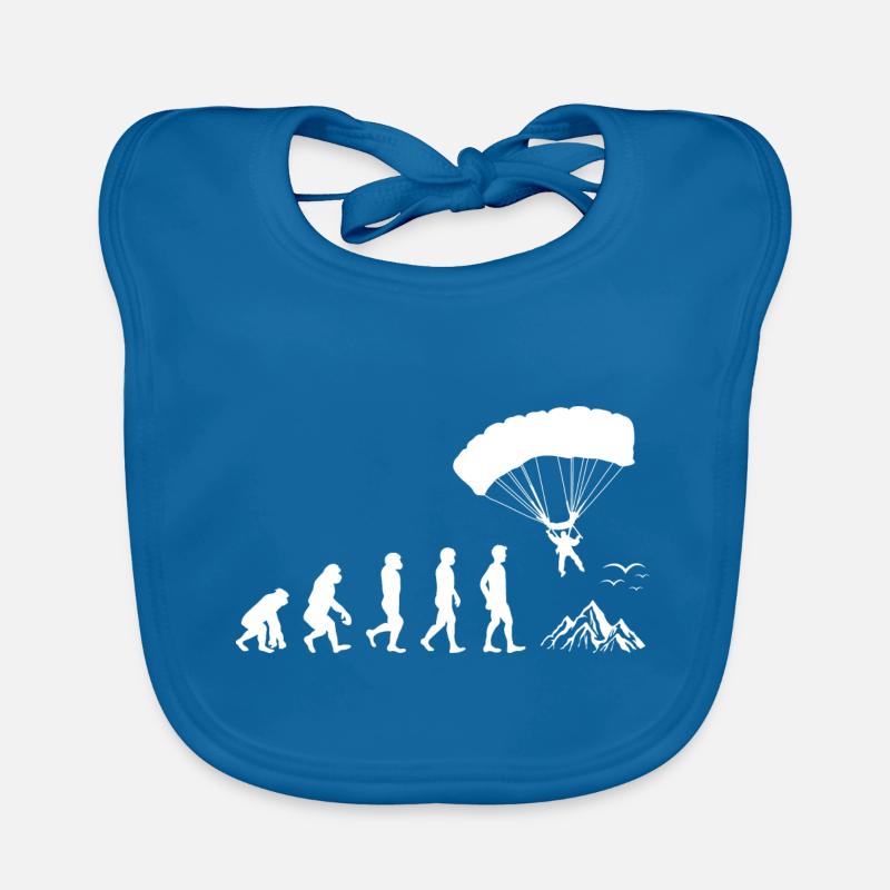 Fallschirmspringen Evolution - Baby Bio-Lätzchen - Pfauenblau