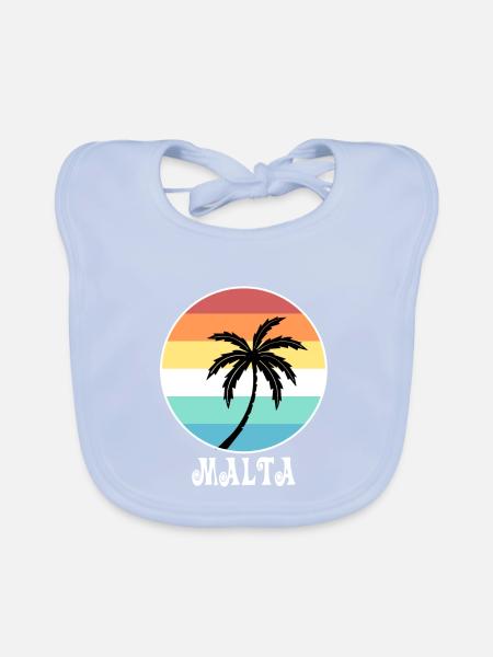 Malta - Organic Baby Bibs - sky blue - Front