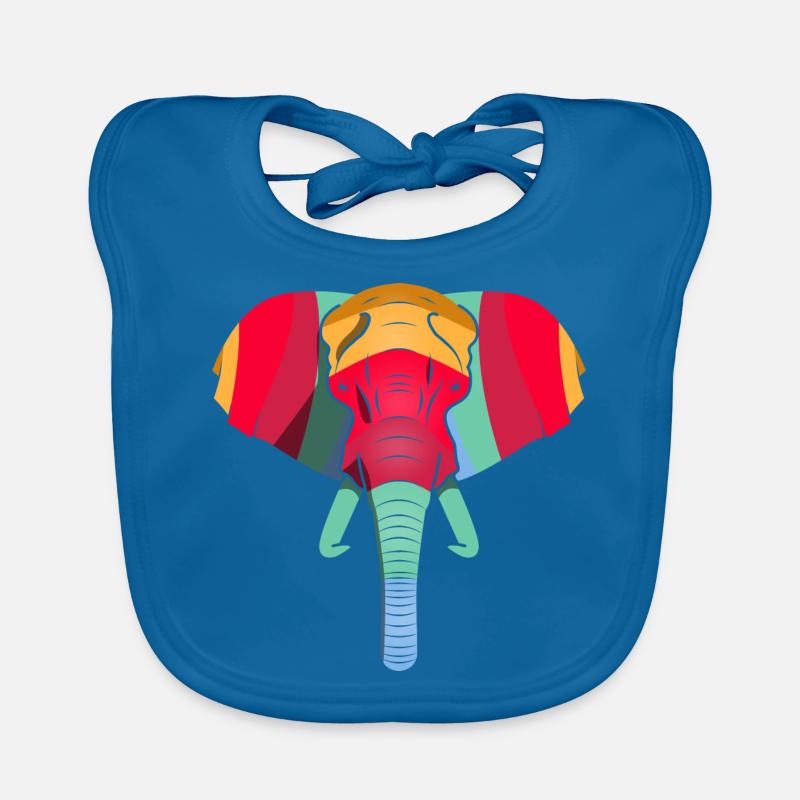 Éléphant coloré Bavoir bio Bébé