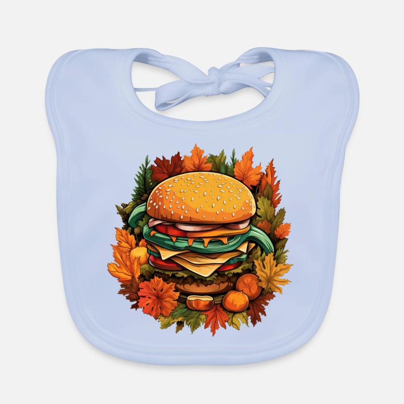 Automne Hambourg Feuilles colorées Bavoir bio Bébé