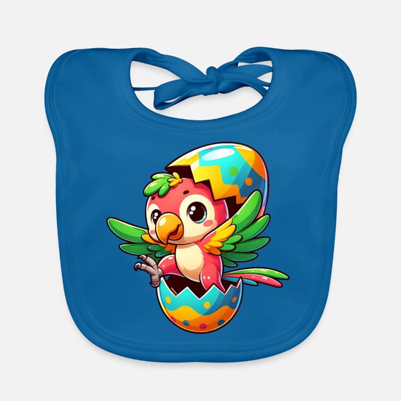 Easter Parrot Hatches from Egg Organic Baby Bibs