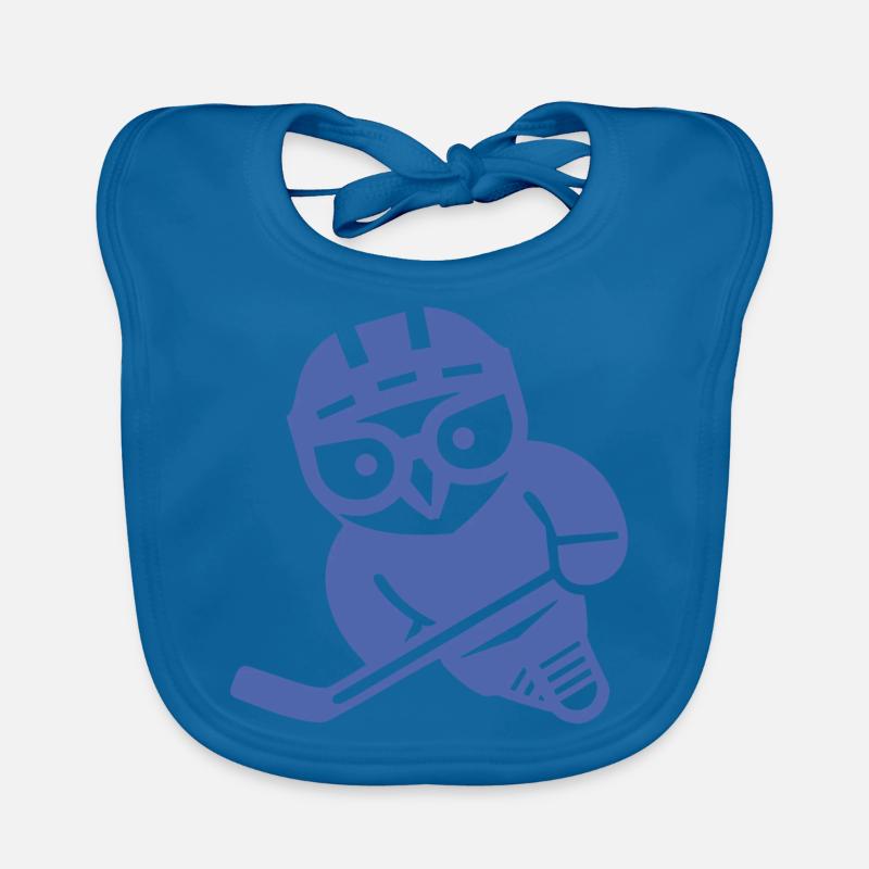 Eishockey Eule Silhouette Schneeeule Spieler Baby Bio-Lätzchen