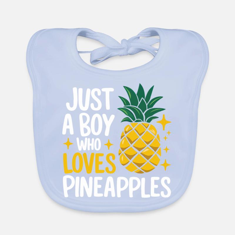 Pineapple tropical hawaiian fruit Organic Baby Bibs