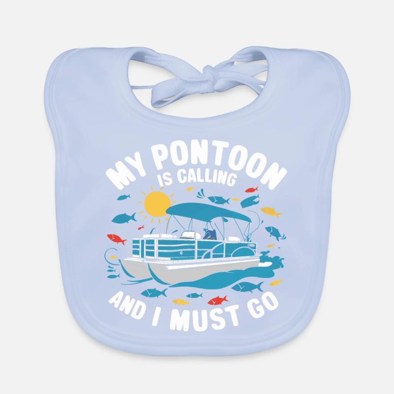Pontonboot Kapitän Ponton Boote Baby Bio-Lätzchen