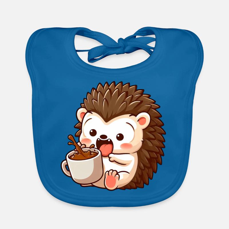 Hedgehog caffeine comic funny shocked hedgehog Organic Baby Bibs
