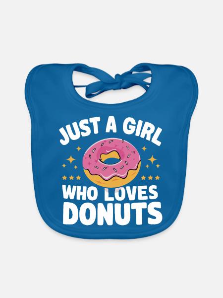 Donut Donuts Süßigkeiten Bagel - Baby Bio-Lätzchen - Pfauenblau - Vorne