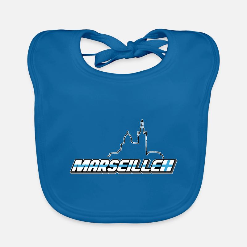 MARSEILLE LINE - Bavoir bio Bébé - bleu paon