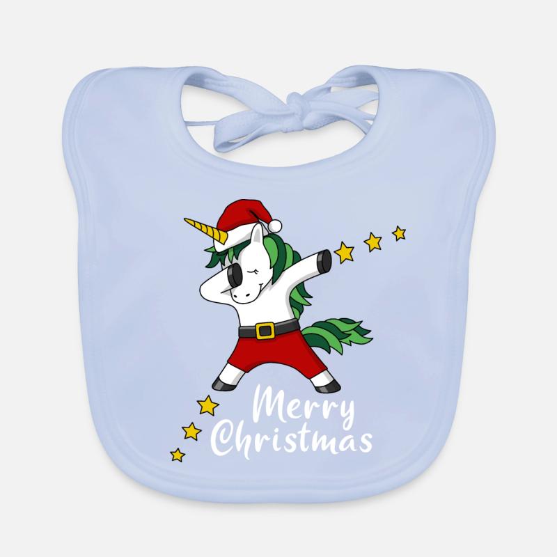 Merry Christmas Weihnachten Einhorn dabing Baby Bio-Lätzchen