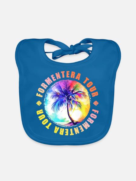 Formentera Tour Colorful - Organic Baby Bibs - peacock-blue - Front