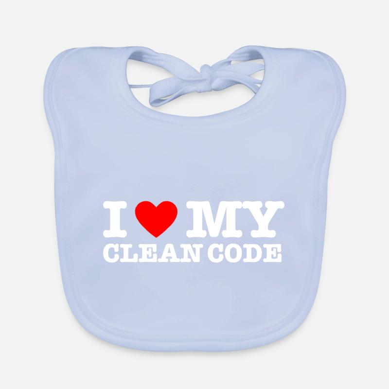I Heart My Clean Code - Funny Gift Programer Baby Bio-Lätzchen