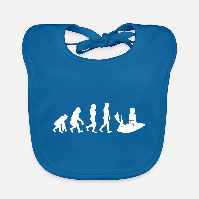 Bodyboarding Bodyboarder Surfing Evolution - Organic Baby Bibs - peacock-blue