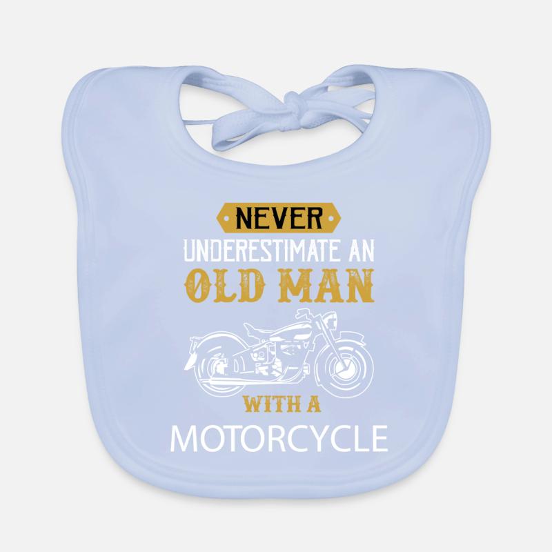 never underestimate an old man with a motorcycle Baby Bio-Lätzchen
