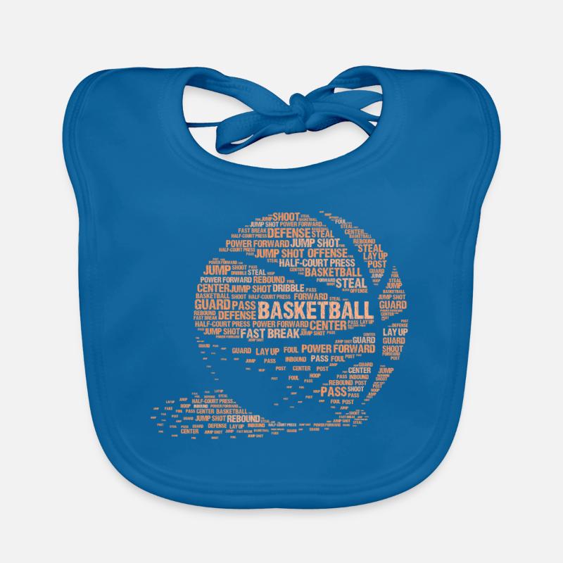 Style de calligraphie de typographie de basket-ball - Bavoir bio Bébé - bleu paon