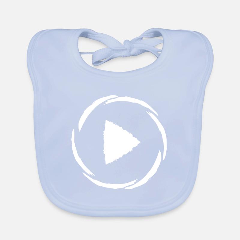 Play Symbol Button Knopf Baby Bio-Lätzchen