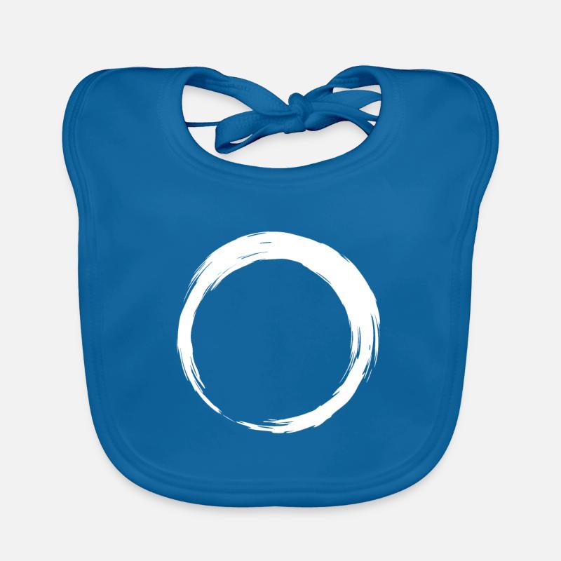 Circle icon brush white Organic Baby Bibs
