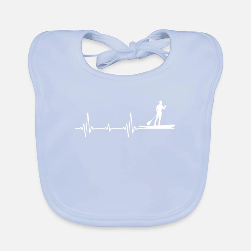 Paddleboarding Paddleboard Paddle Heartbeat Geschenk Baby Bio-Lätzchen
