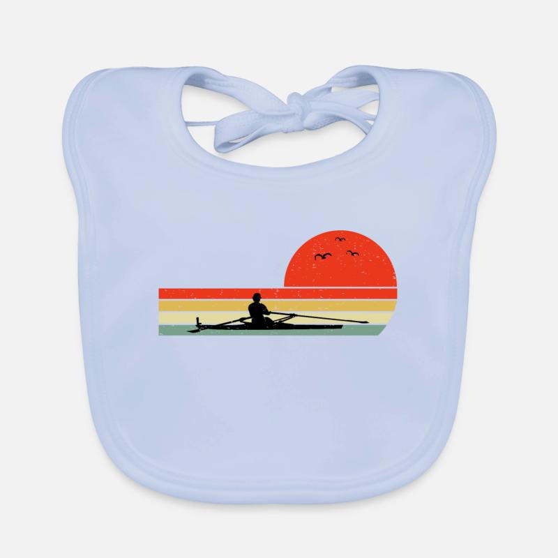 Vintage Retro Crew Ruderer Team Boot Ruderer Baby Bio-Lätzchen