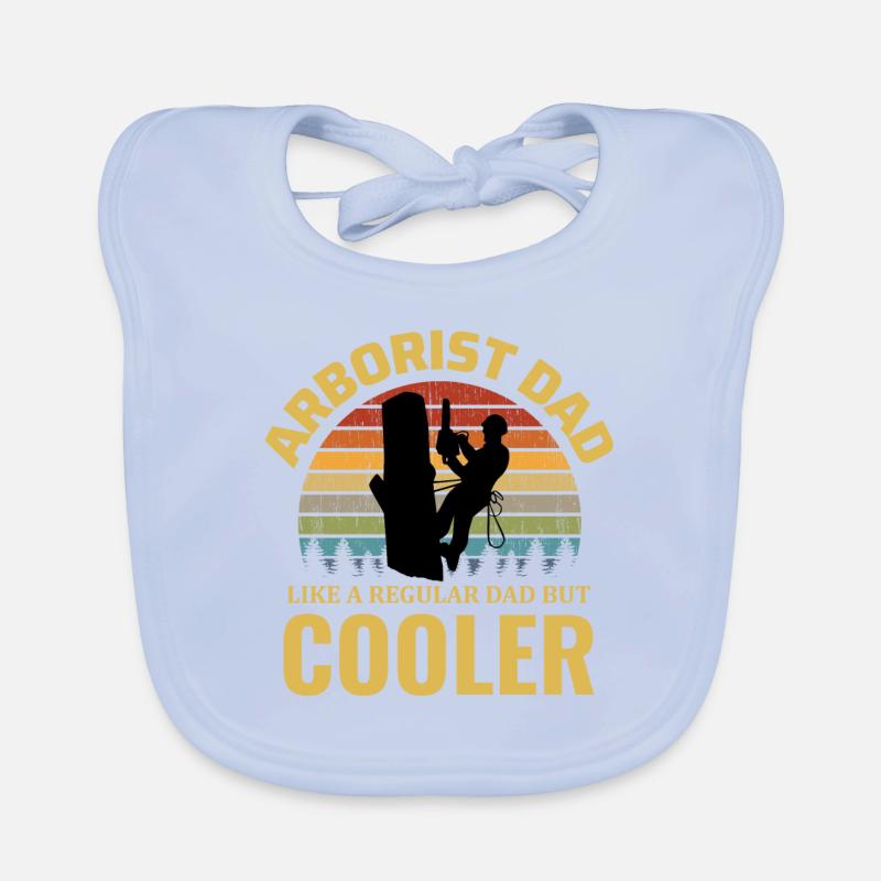 Arborist Dad Tree Climber Climbing Vintage Retro Organic Baby Bibs
