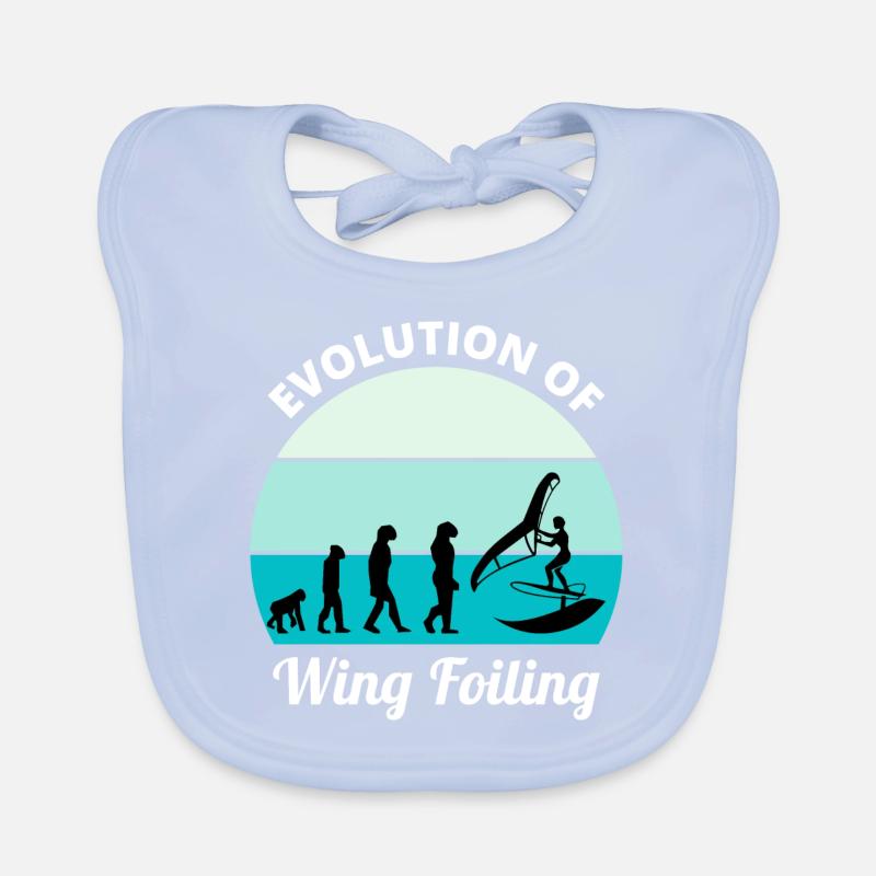 Wing Foiling Evolution Funny Organic Baby Bibs