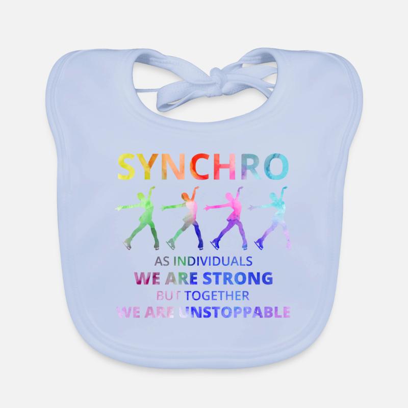 Synchro Synchronized Figure Skating Ice Skater Organic Baby Bibs