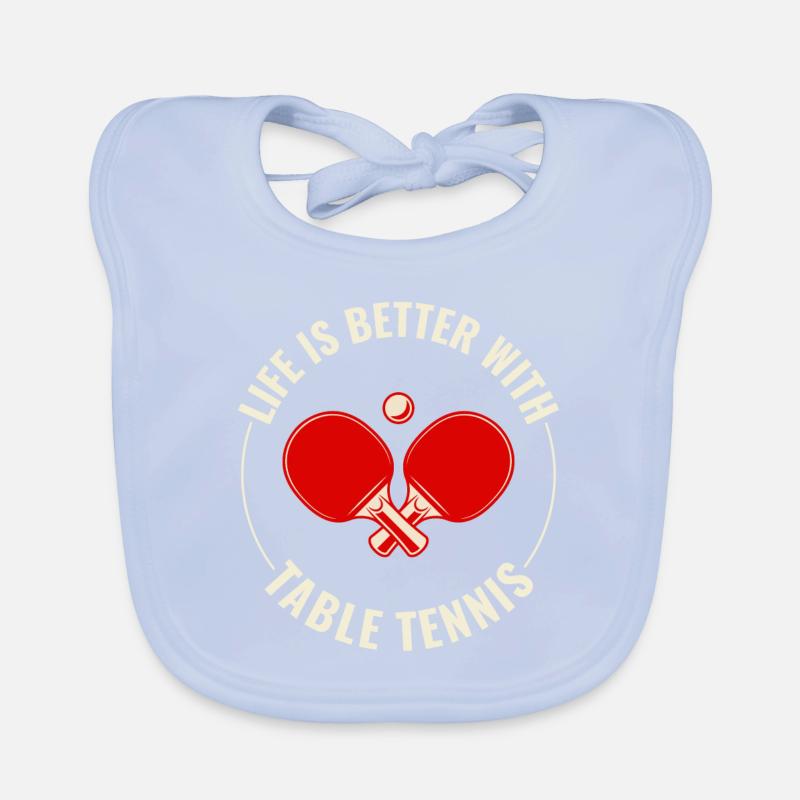 Ping Pong Master Table Tennis Coach Paddle Player Organic Baby Bibs