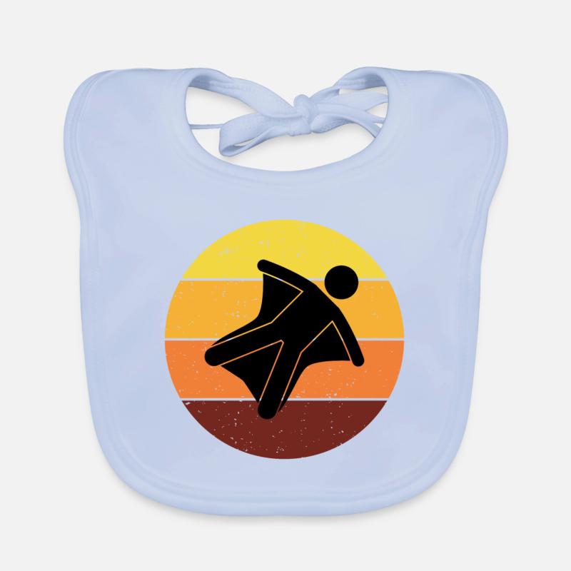 Wingsuit flying Base Jumping Skydiving Retro Organic Baby Bibs