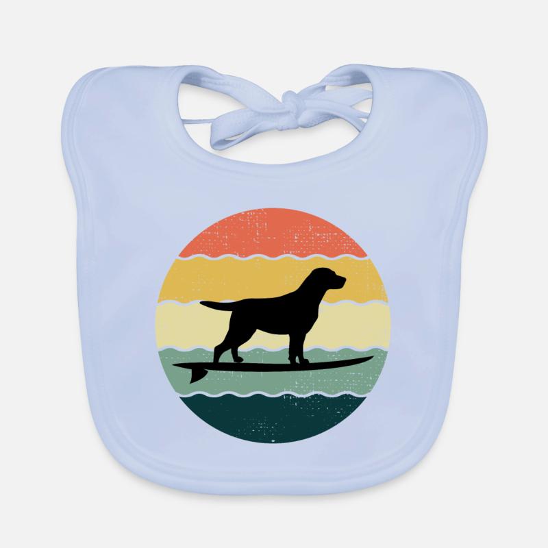 Labrador Retriever Hund Surfen Vintage Retro Baby Bio-Lätzchen