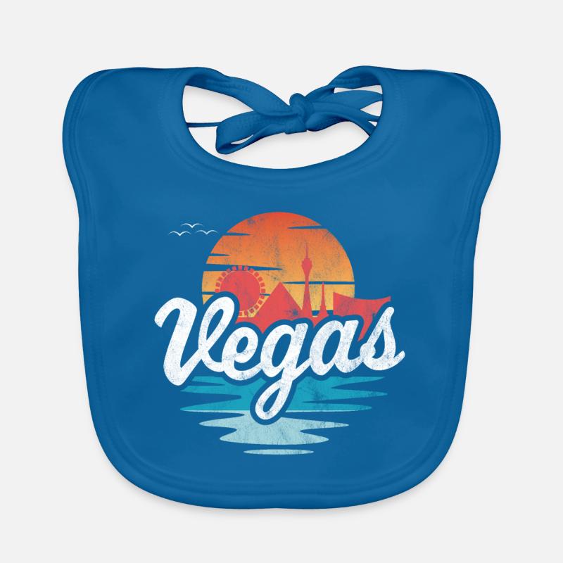 Vegas - Bavoir bio Bébé - bleu paon