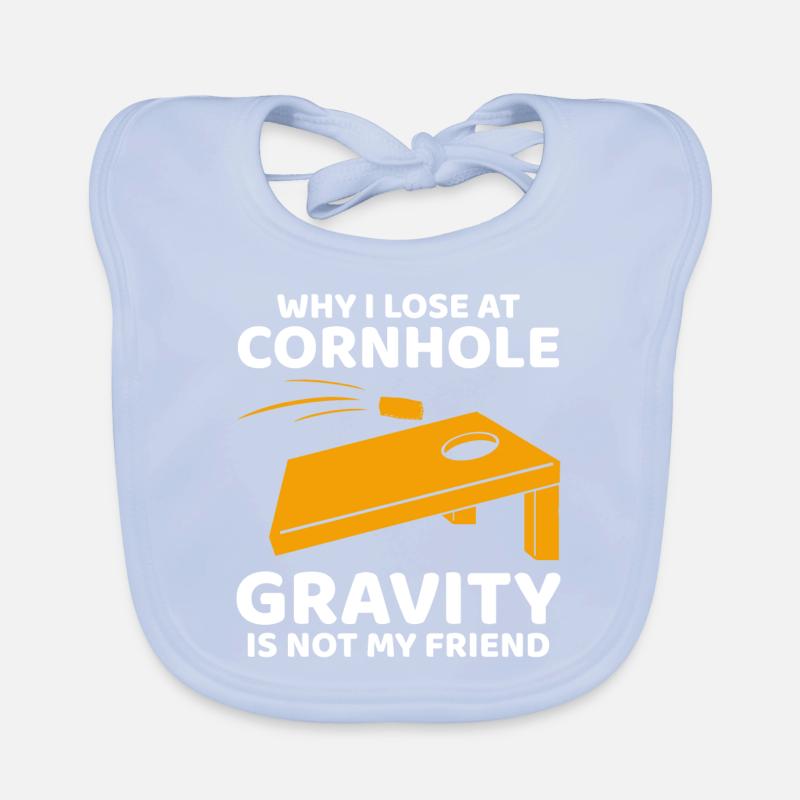Why I Lose at Cornhole: Gravity is Not My Friend Organic Baby Bibs