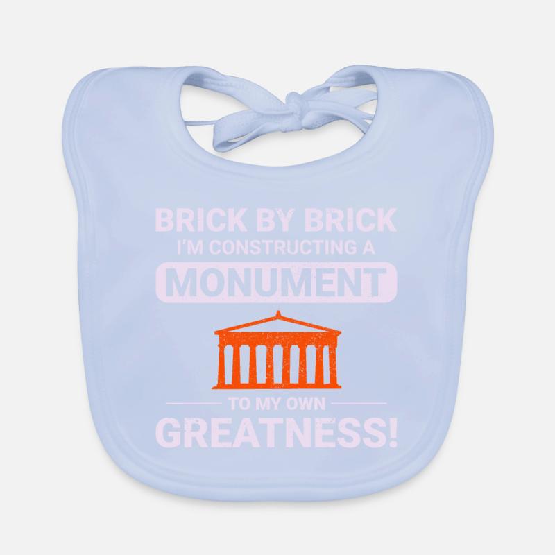 Monumental Brick Mastery: Humorous Bricklayer Organic Baby Bibs