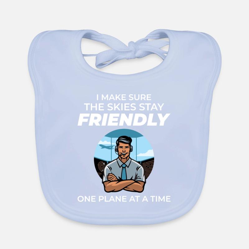 Air Traffic Controller ATC Aviation Humor Airplane Organic Baby Bibs