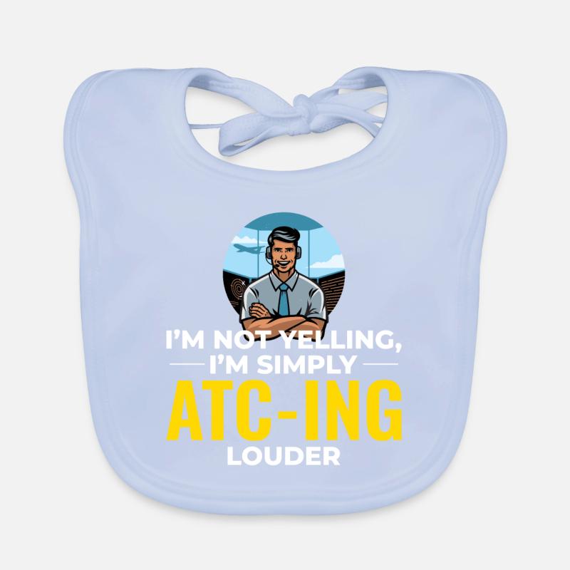 Air Traffic Controller ATC Aviation Humor Airplane Organic Baby Bibs
