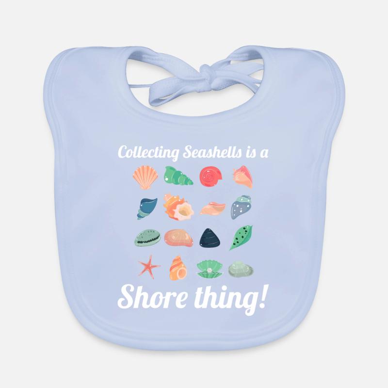 Seashells Collector Beachcomber Sea Shell Ocean Organic Baby Bibs